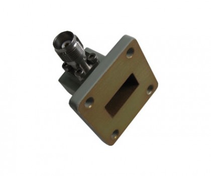 WR75   10.0-15.0GHz Right Angle Waveguide to Coaxial Adapter